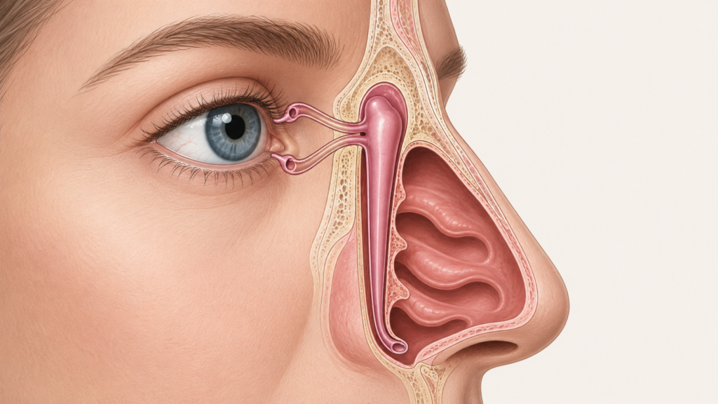 stenosi dei dotto naso-lacrimali Anatomia delle vie lacrimali: punti lacrimali, canalicoli, sacco lacrimale e dotto nasolacrimale che sbocca nel naso