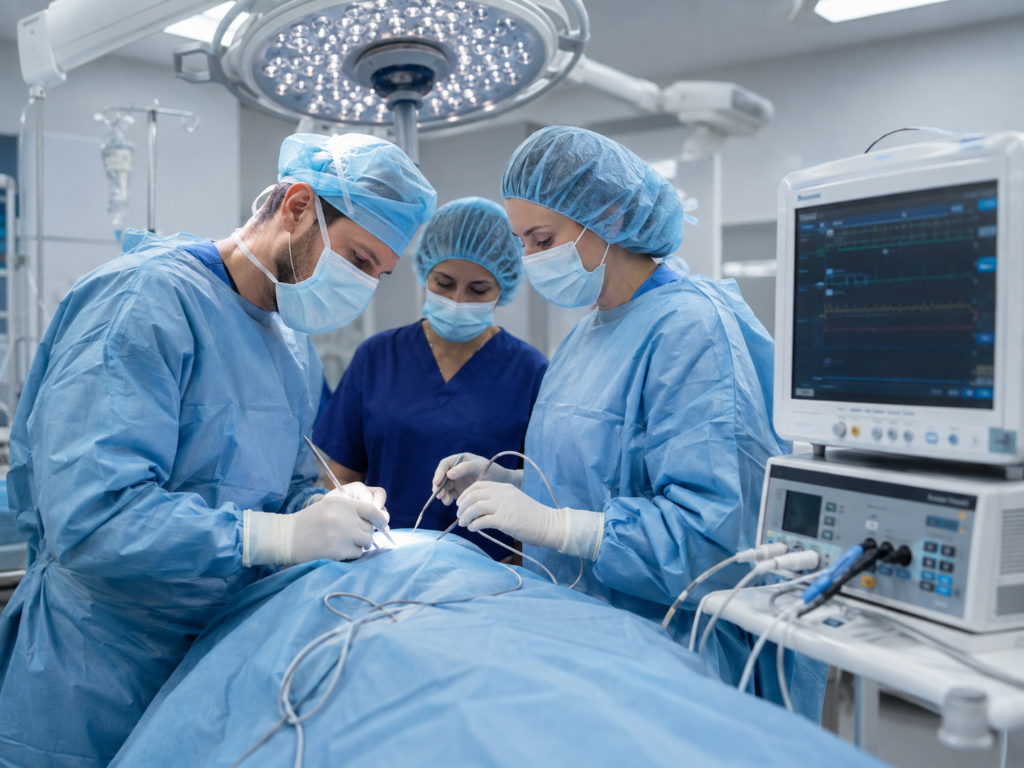 Intervento sulla tiroide con neuromonitoraggio intraoperatorio Chirurgia della tiroide con neuromonitoraggio dei nervi della voce
